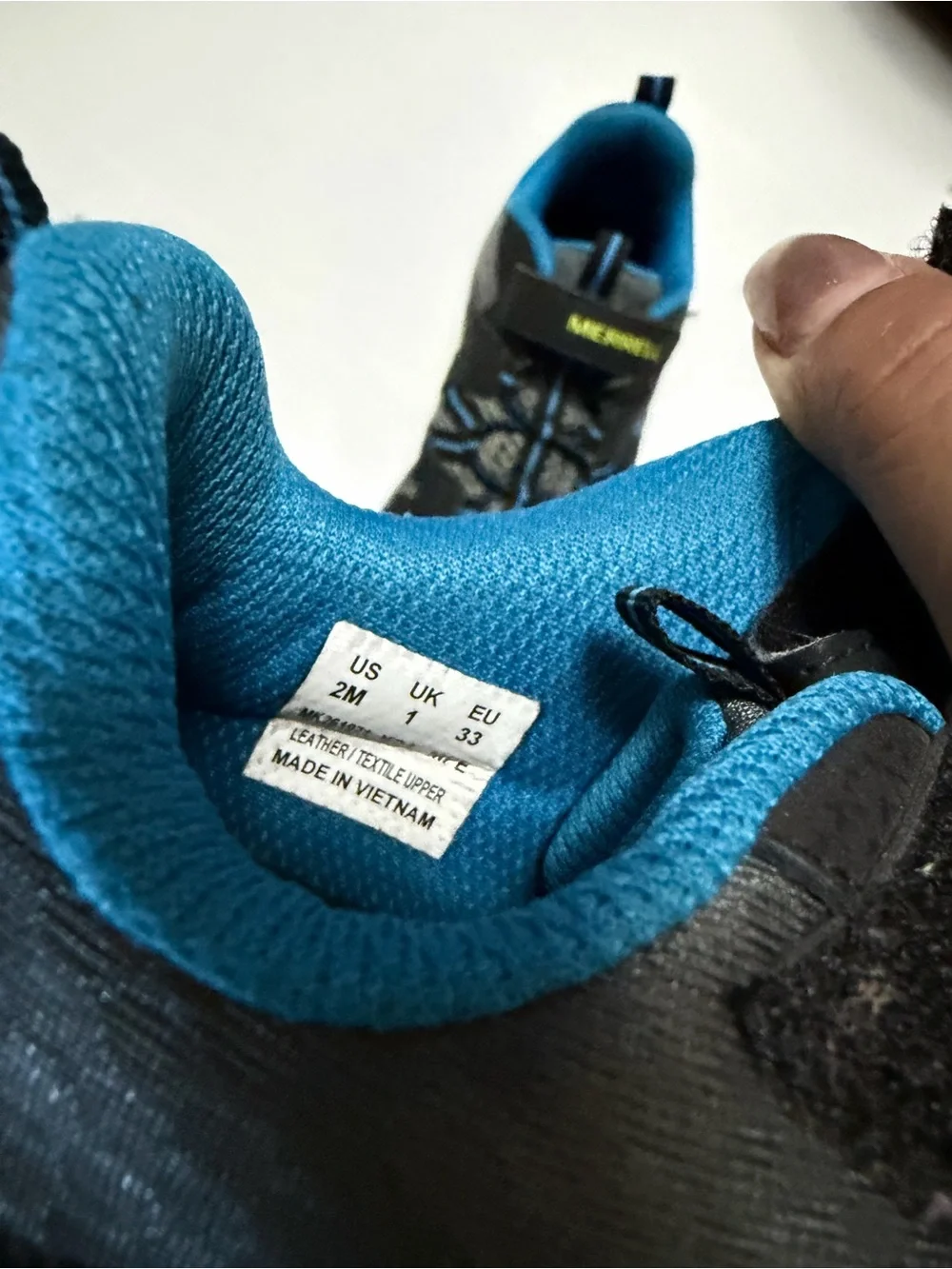 Merrell Kids Black and Blue Trail Sneakers